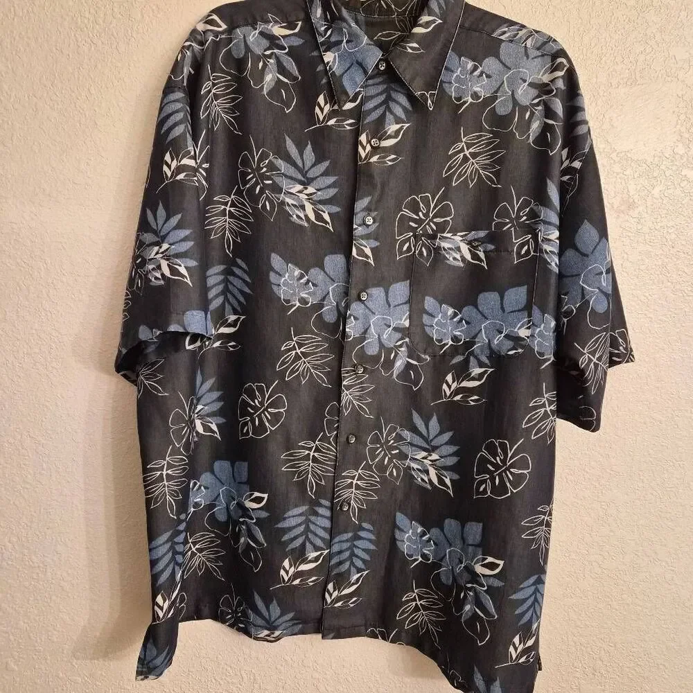Blue Hawaiian Shirt: Super-soft Sexy Shortsleeved Button-down: Casual Coastal